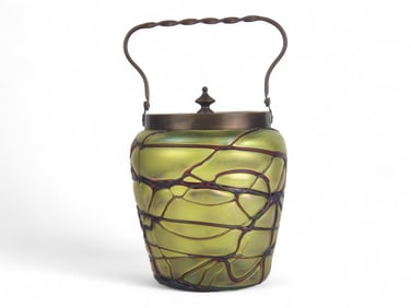 Pallme Konig Art Glass Handled Jar