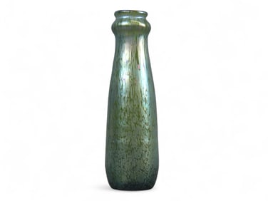 Loetz Style Crackle Iridescent Art Glass Vase