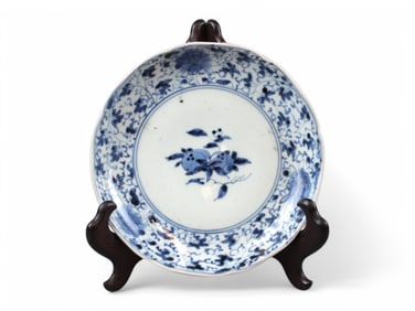 Japanese Blue & White Imari Porcelain Plate