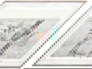 Arno Elias, "Zebra" Limited Edition Mixed Media