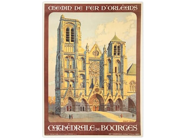 Cathedral de Bourges French Railway Poster