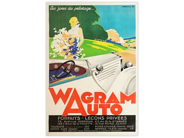 1931 Wagram Auto French Driving School Poster
