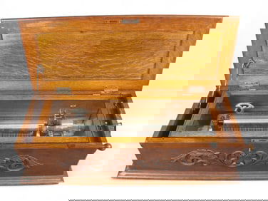 Late 19th Century Cylinder Music Box, 12 Tunes