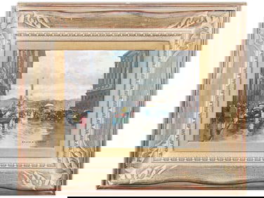 Edouard Leon Cortes, O/C Paris Street Scene