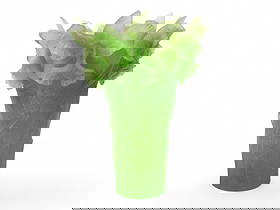 Daum Pate de Verre Vase: Pate de Verre iris green glass vase, hallmarked Daum France underneath, 12 ?" tall, 9 ?" widest diameter. Shipping: Weiss Auctions offers full-service, in-house shipping for nearly all items in this a