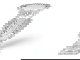 Lalique Versailles Urn with Original Box: A large Lalique Versailles urn, the form originally designed by Rene Lalique, with Acanthus and grape vine pattern on frosted and clear glass. Vase measures 14 inches high x 9 diameter. Comes with the