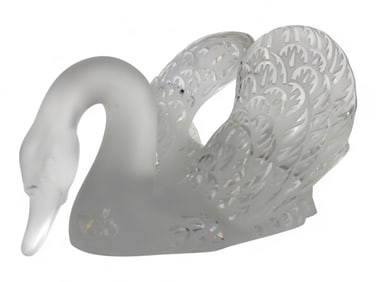 Lalique Swan Sculpture, "Head Down"