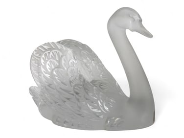 Lalique Swan Sculpture, "Head Up"