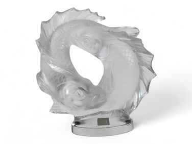 Lalique "Deux Poissons" Koi Fish Sculpture