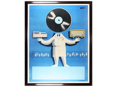 1955 Benic, Advertising Poster Disques Radio-Tele