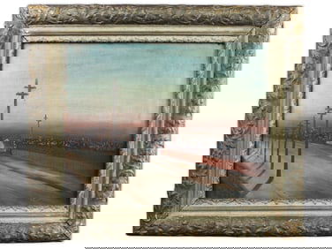 Oscar Fisher, Oil on Board "Industrial Street"