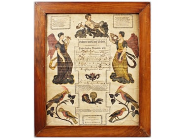 1820 Pennsylvania Dutch Fraktur Certificate