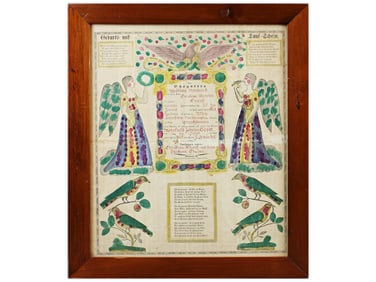 1851 Pennsylvania Dutch Fraktur Certificate