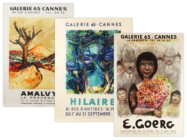 (3) Galerie 65 Cannes Exhibition Posters