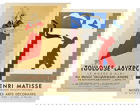 Toulouse-Lautrec & Matisse Exhibition Posters: Lot of two original French exhibition posters printed by Mourlot. Includes Henri de Toulouse-Lautrec for "Le Mus?e d'Albi" exhibition at Mus?e Jacquemart-Andr?, Paris (December 16, 1958-March 15, 1959