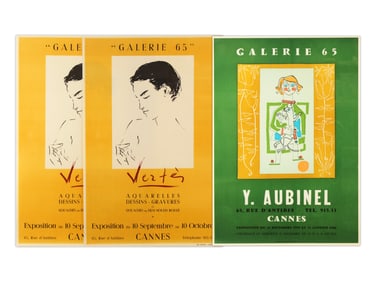 (3) Galerie 65 Cannes Exhibition Posters