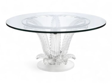 Lalique, France Clear Crystal Cactus Round Table