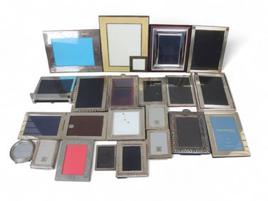Group of 21 Picture Frames, 13 Sterling
