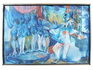 Joseph Wolins, Oil on Canvas "Circus Rehearsal"