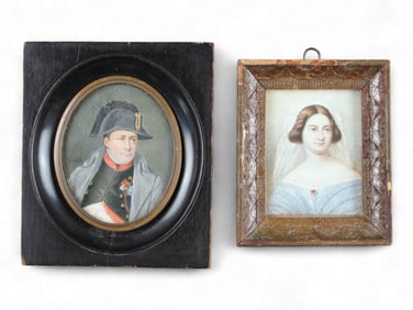 Two Artist Signed Miniature Portrait Paintings