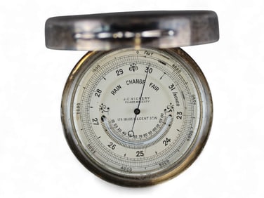 J.C. Vickery Sterling Silver Pocket Barometer