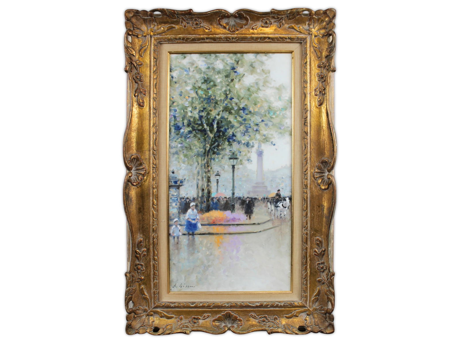 Andre Gisson, Oil on Canvas, Paris Street Scene (1 of 3)