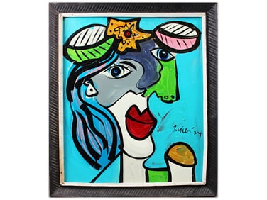 Peter Keil "Homage to Picasso" Acrylic on Board