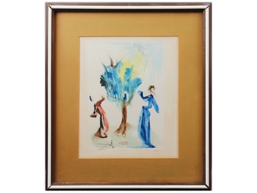 Salvador Dali Woodcut, Tree of Penitence, 1960s