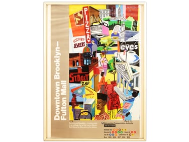 Downtown Brooklyn Fulton Mall MTA Poster, Munk