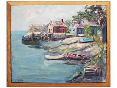Dorothy Raynor, Oil on Board "At the Shore"