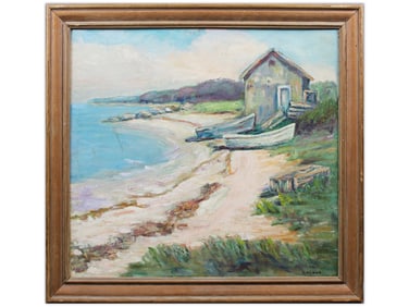 Dorothy Raynor, Oil on Board "At the Beach"