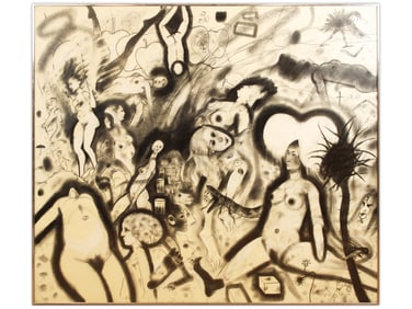 Robert Beauchamp, Charcoal on Paper, Nude Figures