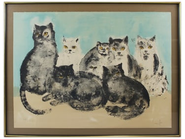 Leonor Fini, Signed Ltd Edition Lithograph of Cats