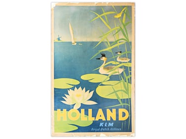 Holland KLM Royal Dutch Lines Travel Poster