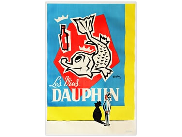 Les Vins Dauphin French Advertising Poster