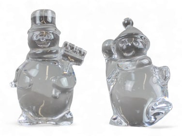 Baccarat Snowmen. Lot of Two.