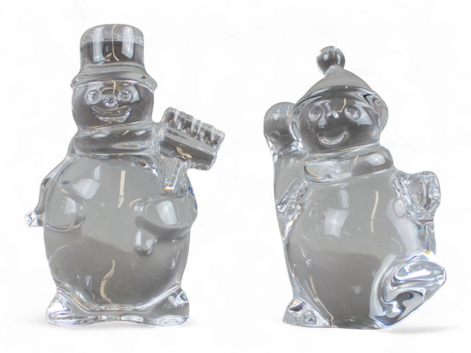 Baccarat Snowmen. Lot of Two. (1 of 6)