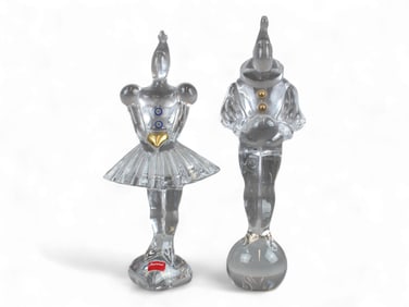 (2) Piece Baccarat Jean Boggio Sculptures.