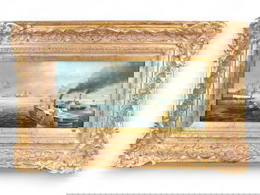 J. Clark, Maritime Steamship Harbor Painting