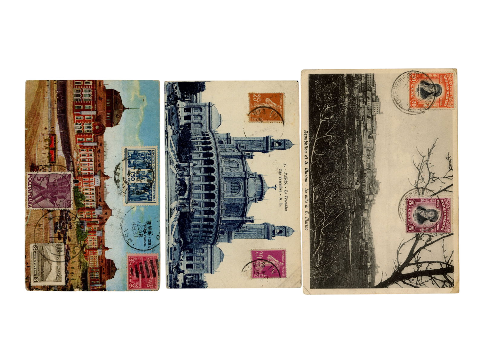 Vintage Postcard Lot - Stamps on Front (1 of 6)