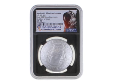 2019 Apollo 11th Silver $1 NGC MS70