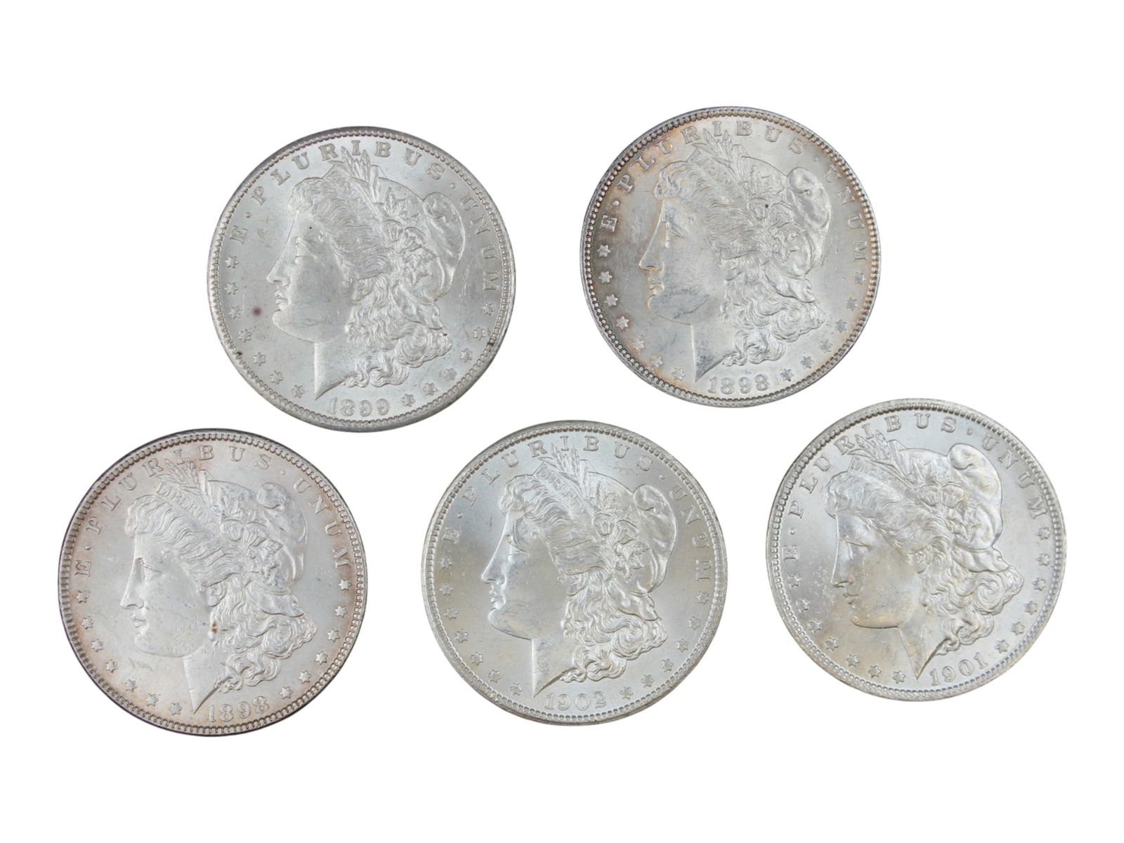 (5) High Grade Morgan Dollars. (1 of 2)