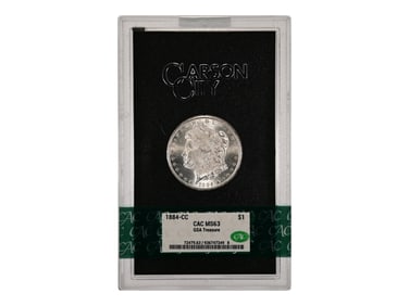 1884-CC $1 GSA Hoard Graded CAC MS63