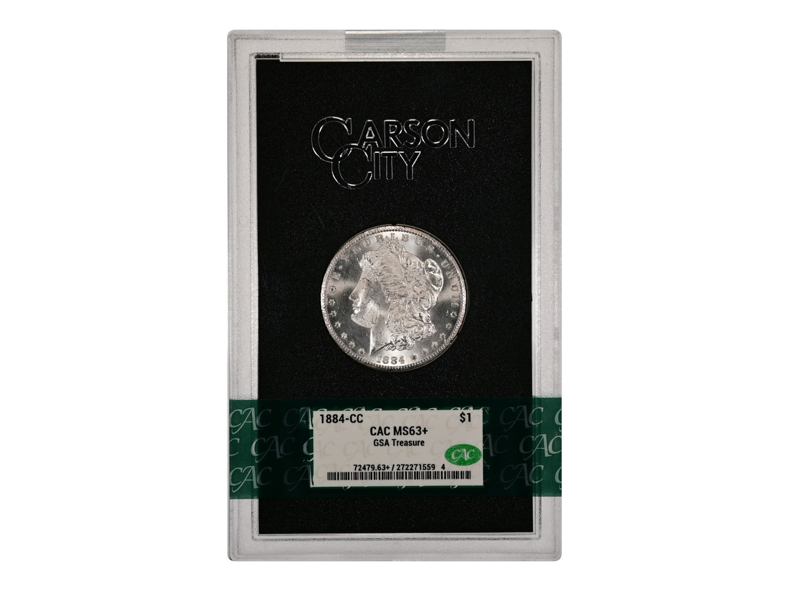 1884-CC $1 GSA Hoard Graded CAC MS63+ (1 of 2)