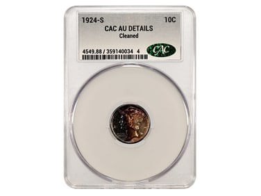 1924-S 10C Toned Graded CAC XF Details