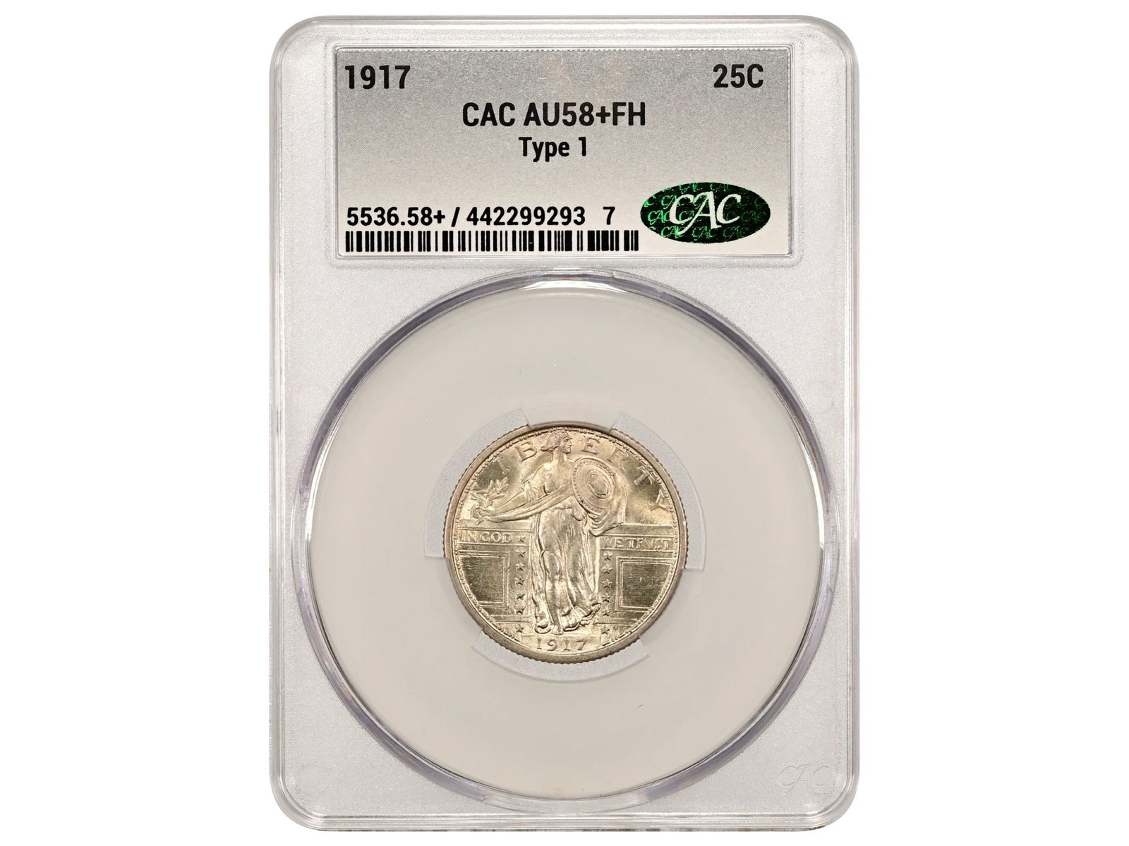 1917 25C Type 1 Graded CAC AU58 FH (1 of 2)