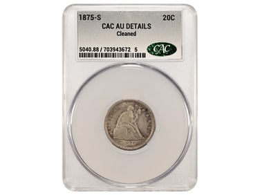 1875-S 25C Graded CAC AU Details