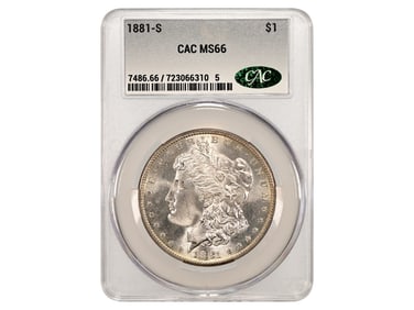 1881-S $1 Toned Graded CAC MS66