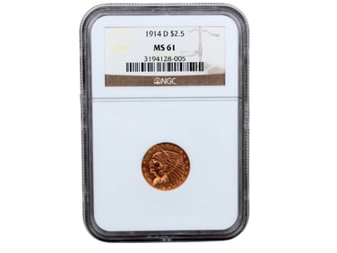 1914-D $2.5 Gold NGC Graded MS 61