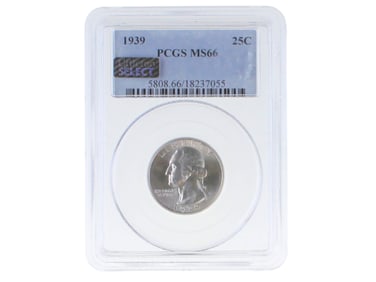 1939 25C PCGS Graded MS66